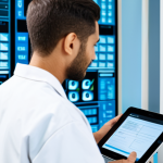 A focused professional radiographer, fully clothed in a modest, clean medical uniform, in a modern, well-lit imaging control room. The radiographer is holding a digital tablet displaying a consent form and looking towards a patient (subtly out of frame) with a calm, reassuring expression. The scene emphasizes clear communication and meticulous documentation in a professional medical setting. Perfect anatomy, correct proportions, natural pose, well-formed hands, proper finger count, professional photography, high quality, safe for work, appropriate content, family-friendly, modest clothing.