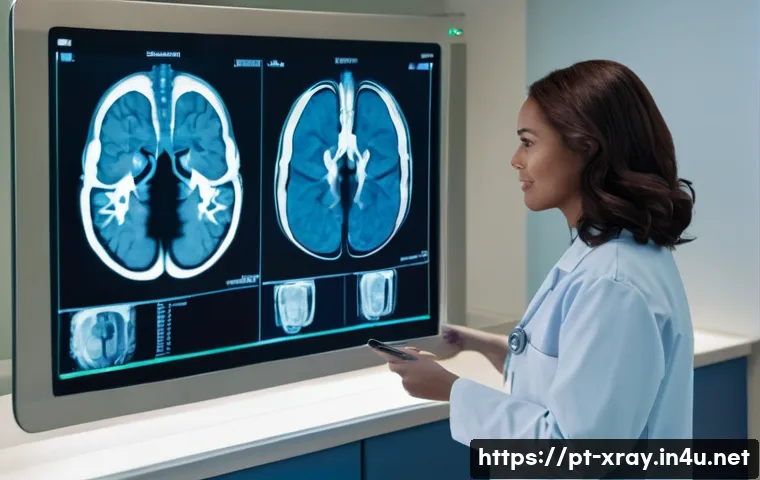 방사선사와 개인정보보호법 - **Prompt:** "A clean, modern radiology clinic reception area or consultation room bathed in soft, na...